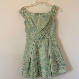 TopShop Turqoise Brocade Dress